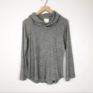 Anthropologie Maeve Gray Cowl Neck Top